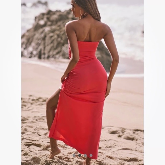 Anthropologie Celandine The Gabbie Strapless Ruched Tube Midi Dress Size 3X NWT - Picture 4 of 14